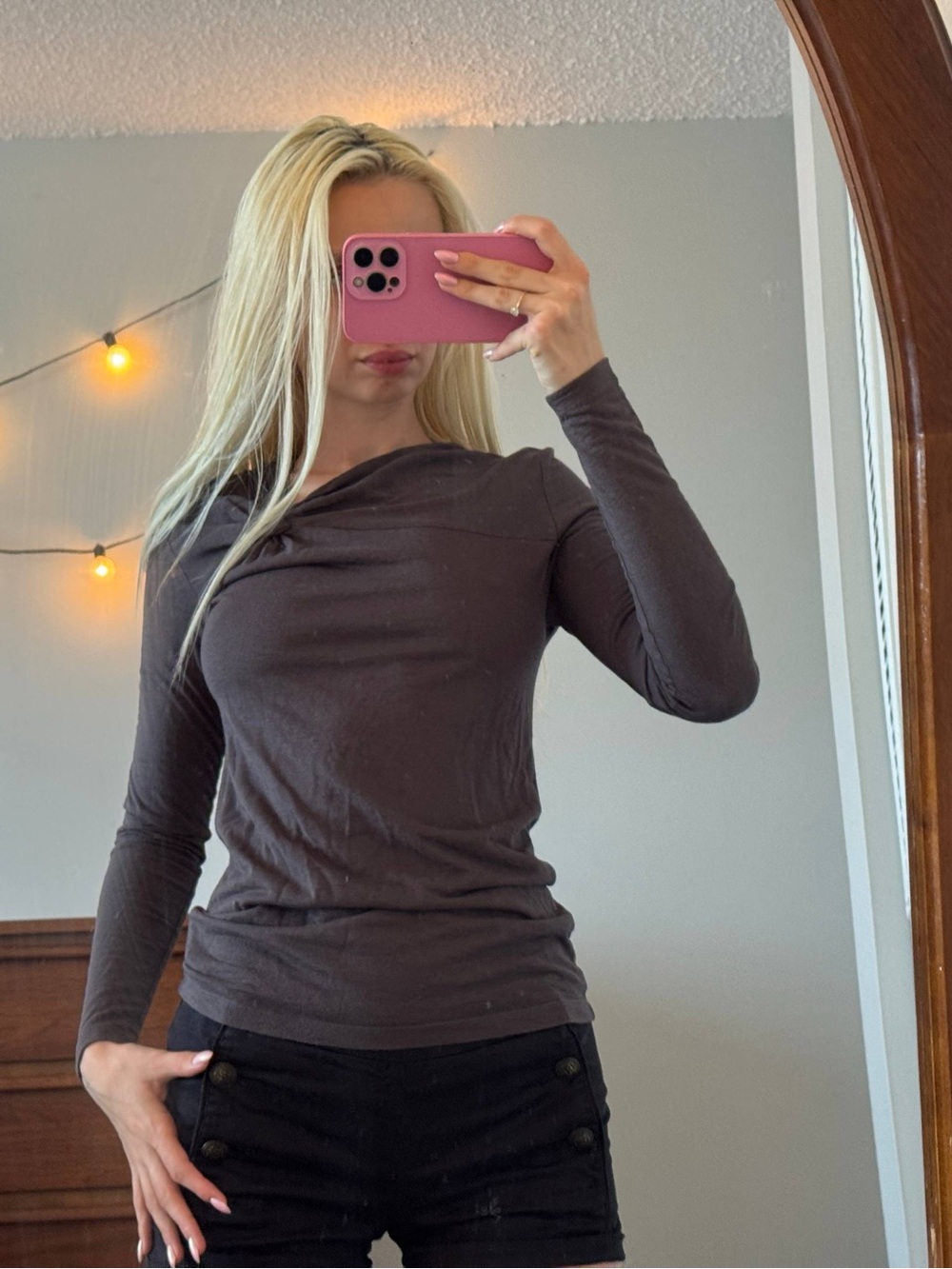 Long Sleeve gray Women's Top